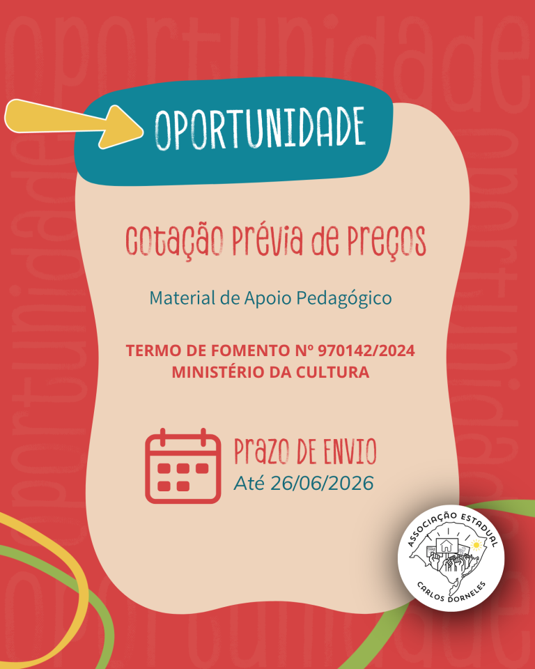 Cotação Prévia de Preços Nº 041/2026 – Material De Apoio Pedagógico