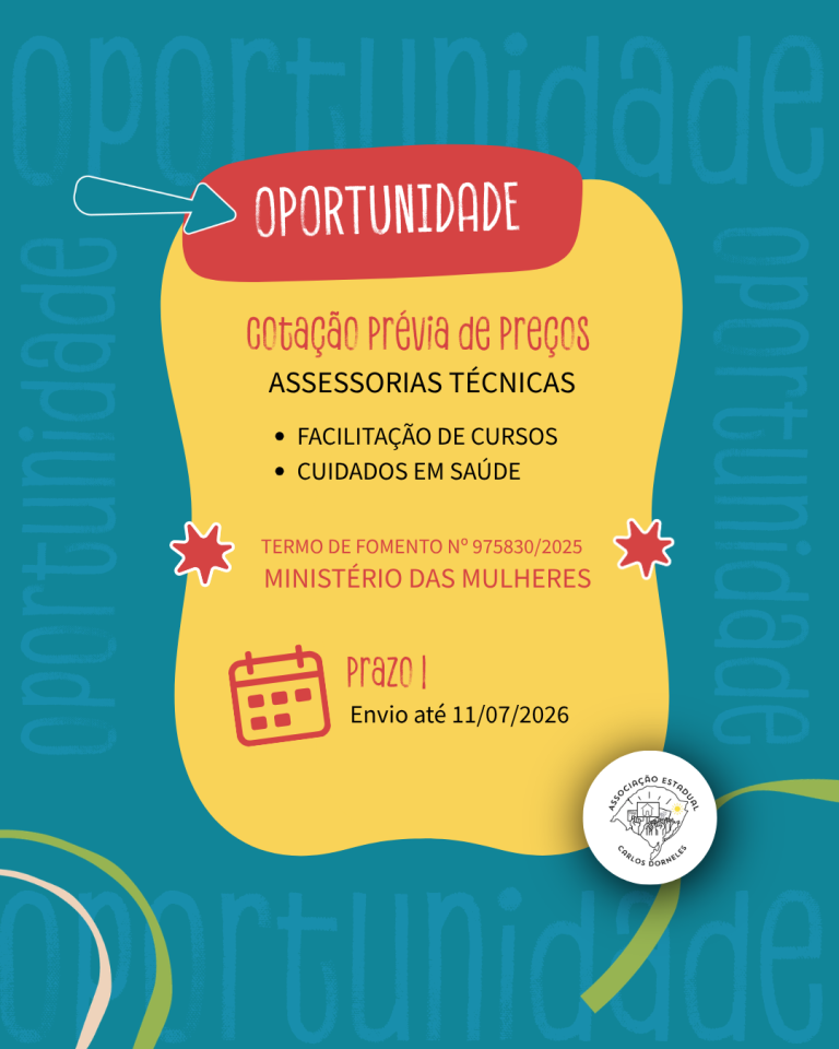 Cotação prévia de preços – Assessorias Técnicas – Facilitação de Cursos e Cuidados de Saúde