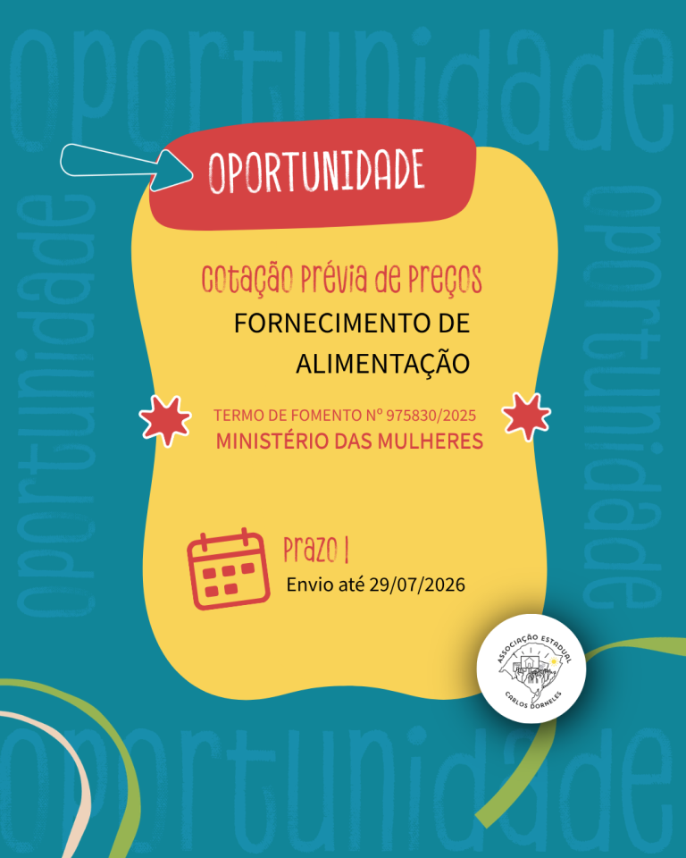 Cotação prévia de preços – Fornecimento de alimentação para participantes do Curso Mulheres em Movimento