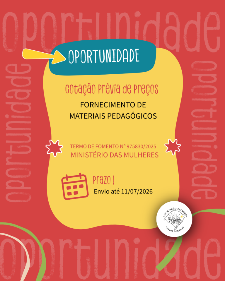 Cotação prévia de preços – Fornecimento de materiais pedagógicos
