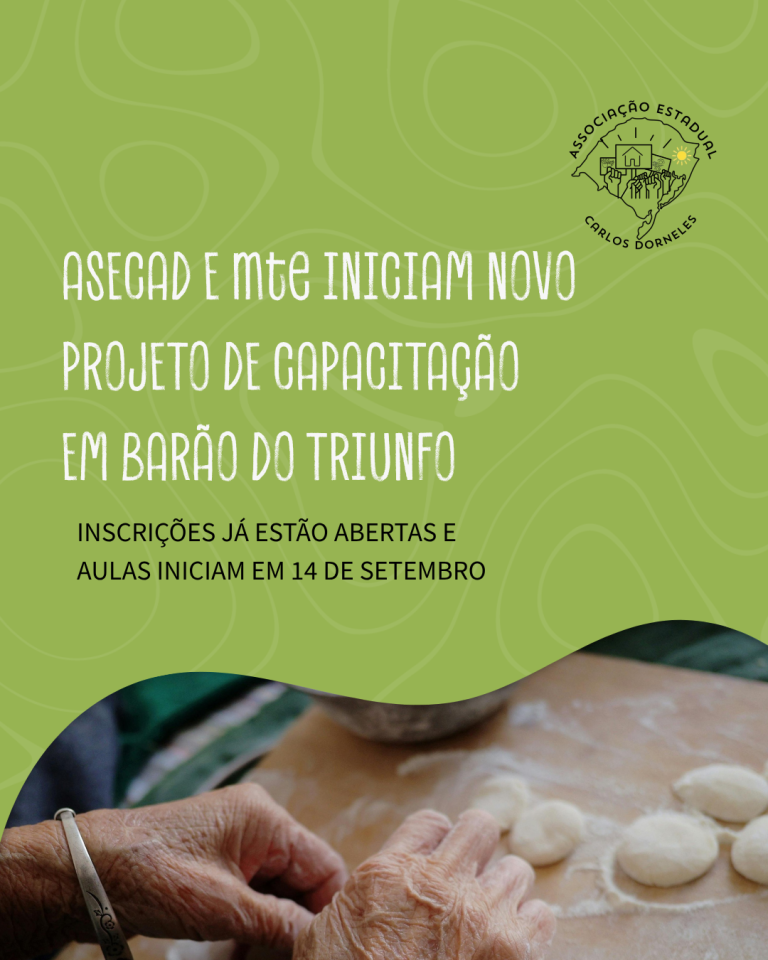 Asecad e MTE chegam a Barão do Triunfo com Oficina de Culinária Artesanal