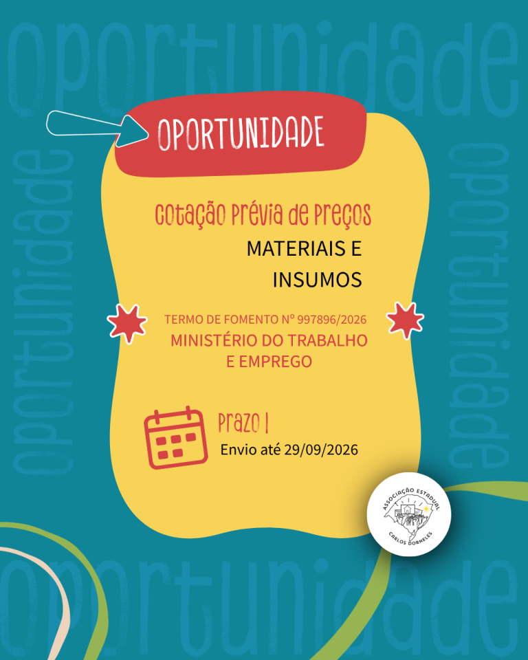 Cotação prévia de preços –  Materiais e Insumos