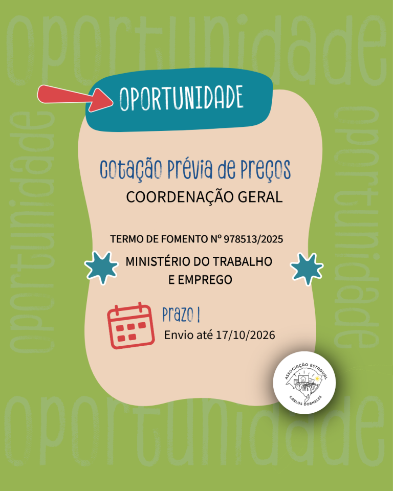 Cotação prévia de preços –  Coordenação Geral